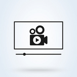 flat video player interface simple modern design vector image