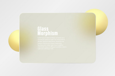 Glass morphism landing page with square frame vector