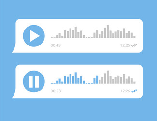 Set app voice message in flat style vector