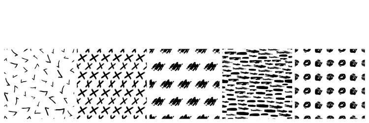 set of seamless patterns with scribble smears vector image