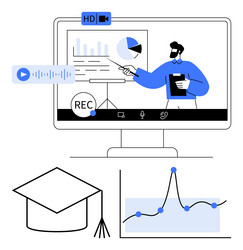 virtual learning environment with interactive vector image