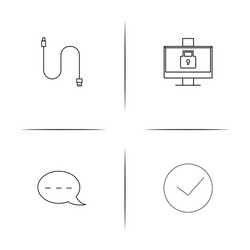 web and text simple linear icon setsimple outline vector image