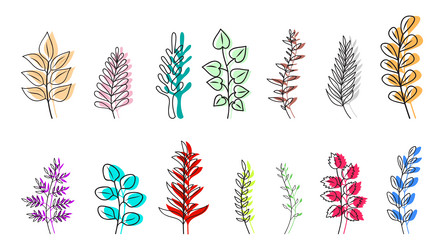 double exposure branches line and colorful vector image