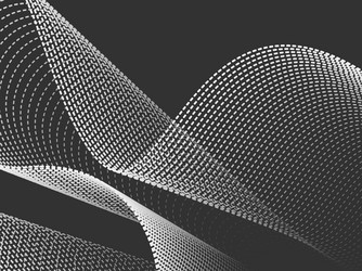 Dynamic wave particles black and white abstract vector