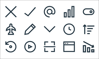 user interface line icons linear set quality vector image