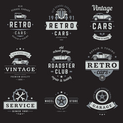 Vintage Car Service & Club Logo Vector Image