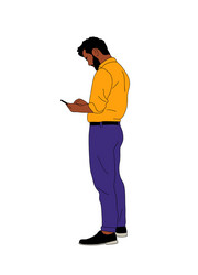 black business man standing with phone vector