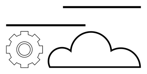 cloud technology integration with gear vector image