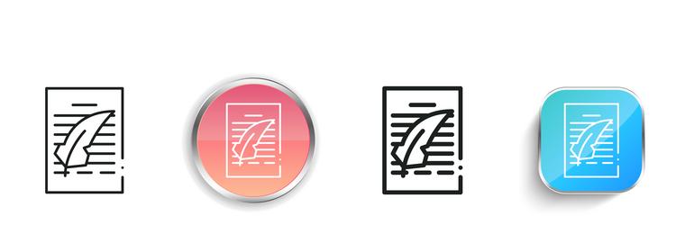 file icon thin linear regular and button style vector image