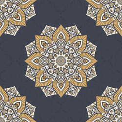 seamless color pattern with mandala abstract vector image