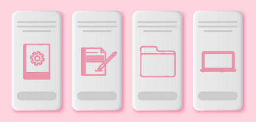 Set line user manual blank notebook and pen vector