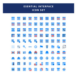 set page interface icon with flat style design vector image