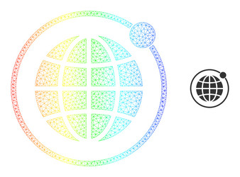 Spectral net gradient planet orbit icon vector