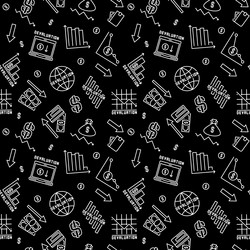 devaluation thin line minimal seamless pattern vector