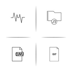 files and folders sign simple linear icon vector image
