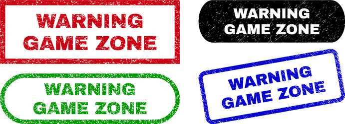 warning game zone rectangle watermarks using vector image