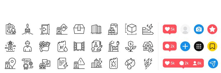 algorithm home charging and entrance line icons vector image