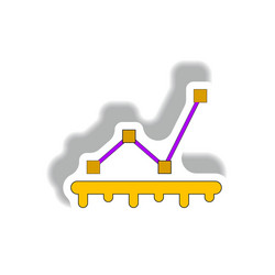 Line graph chart business statistic vector