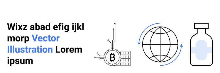 modern elements representing blockchain global vector image