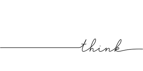 Think word - continuous one line vector