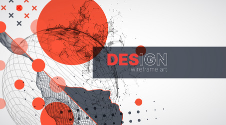 abstract image of a wireframe sphere vector image