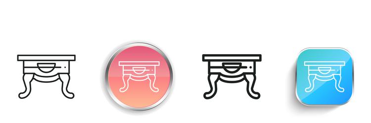 coffee table icon thin linear regular and button vector image