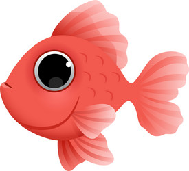 Cute Cartoon Golden Fish Vector Image