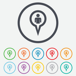map pointer user sign icon marker symbol vector image