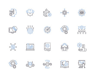 settings outline icons collection options vector