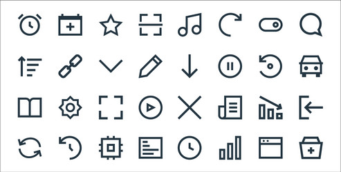 user interface line icons linear set quality vector image