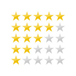 5 star rating icon eps10 isolated badge vector