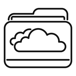 access cloud folder icon outline data crm vector