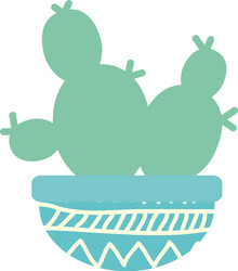 Isolated cactus inside pot block gradient style vector