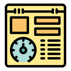 project management app interface with clock vector image