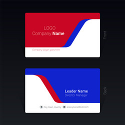 red and blue business visit card design concept vector