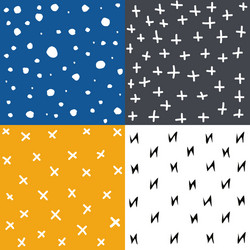 seamless patterns with fabric textures vector image