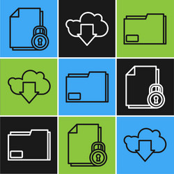 Set line document and lock folder vector