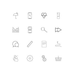 web linear thin icons set outlined simple vector image