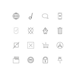 web linear thin icons set outlined simple vector image