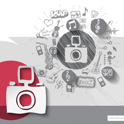 hand drawn photo camera icons Vector Image
