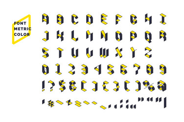 modern technical display font metric set all vector image
