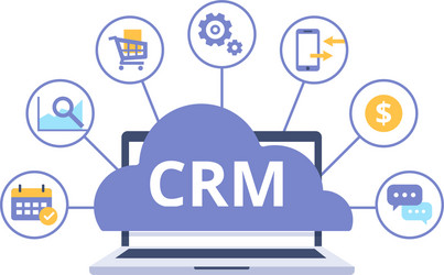 organization of data on work with clients vector image