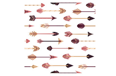 Seamless pattern with boho arrows in flat vector