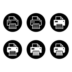 set of printer document web icon printout machine vector image