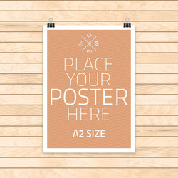 template of frame with poster placed vector