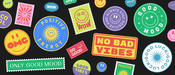 cool trendy patches design abstract background vector image