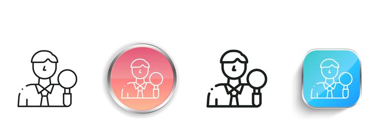 inspector icon thin linear regular and button vector image