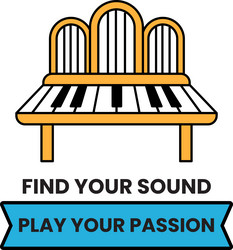 a bench with keyboard on it that says find vector image