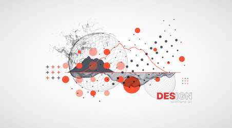 abstract image of a wireframe sphere vector image