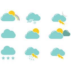clouds icons set of in different form vector image
